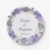 Assiettes En Carton Mariage Floral pourpre doux (Devant)