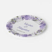 Assiettes En Carton Mariage Floral pourpre doux (Angle)