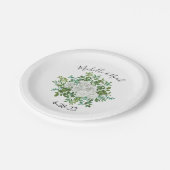 Assiettes En Carton Mariage floral rose noire et blanche (Angle)