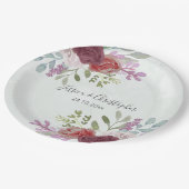 Assiettes En Carton Mariage floral rustique Bourgogne (Angle)