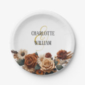 Assiettes En Carton Mariage floral rustique chic (Devant)