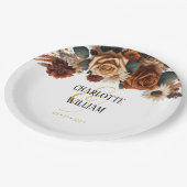 Assiettes En Carton Mariage floral rustique chic (Angle)