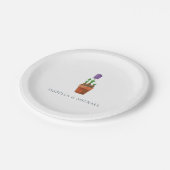 Assiettes En Carton Mariage floral simple et élégant (Angle)