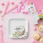 Assiettes En Carton Mariage floral tropical d'Aloha Beach (Fête)