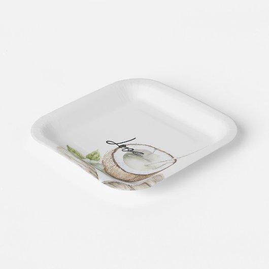 Assiettes En Carton Mariage floral tropical d'Aloha Beach (Angulaire)