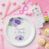 Assiettes En Carton Mariage floral ultra violet