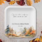 Assiettes En Carton Mariage forestier d'automne rustique