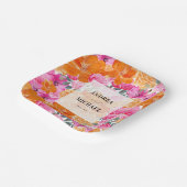 Assiettes En Carton Mariage frais pâle rose et orange floral (Angulaire)