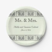 Assiettes En Carton Mariage frontalier vintage Art déco (Devant)