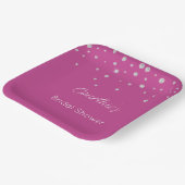 Assiettes En Carton Mariage Glam Rose Blanc Diamants Douche (Angulaire)