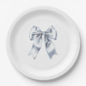 Assiettes En Carton Mariage Glam Silver Bow (Devant)