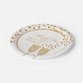 Assiettes En Carton Mariage Gold Champagne Bubbles (Angle)