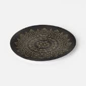 Assiettes En Carton Mariage Gold Filigree fin ID871 (Angle)