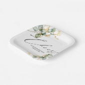 Assiettes En Carton Mariage Gold Greenery (Angulaire)