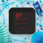 Assiettes En Carton Mariage gothique foncé (Fête)