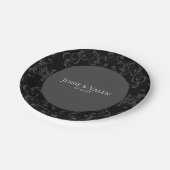 Assiettes En Carton Mariage gothique gris et noir (Angle)