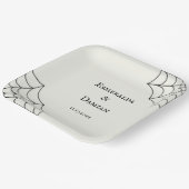 Assiettes En Carton Mariage gothique noir et blanc (Angulaire)