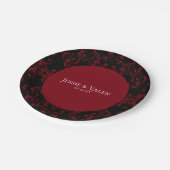 Assiettes En Carton Mariage gothique rouge et noir (Angle)