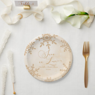 Assiettes En Carton Mariage hivernal sous la neige Shower de mariage