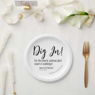 Assiettes En Carton 💍 Mariage Humoristique Minimaliste Élégant