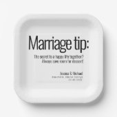 Assiettes En Carton 💍 Mariage humoristique minimaliste Élégant (Recto)