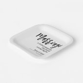 Assiettes En Carton 💍 Mariage humoristique minimaliste Élégant (Angulaire)