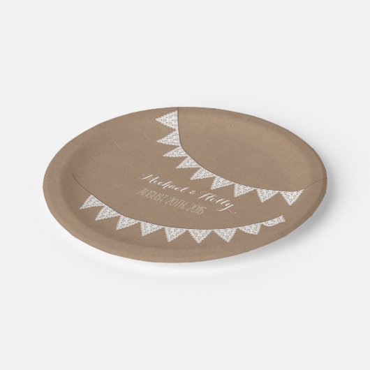 Assiettes En Carton Mariage inspiré de carte d'étamine d'oeillet (Angle)