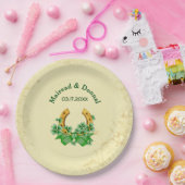 Assiettes En Carton Mariage irlandais shamrock et or - Personnaliser (Fête)