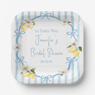 Assiettes En Carton Mariage italien de style côtier au citron dessiné