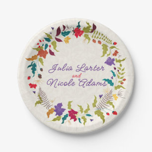 Assiettes En Carton Mariage Jardin de fleurs exotiques Wild Rose Woods