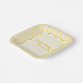 Assiettes En Carton Mariage jaune beurre moderne (Angulaire)