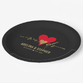 Assiettes En Carton Mariage Jour Élégant Coeur Simple Nous faisons Gol (Angle)