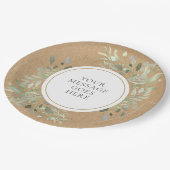 Assiettes En Carton Mariage Kraft Rustique avec Verdure (Angle)