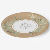 Assiettes En Carton Mariage Kraft Rustique de Verdure (Angle)