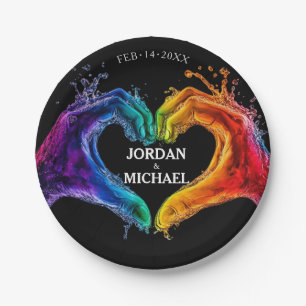 Assiettes En Carton 🌈Mariage LGBTQ Heart of Pride