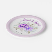 Assiettes En Carton Mariage lilas de fleurs d'aquarelle violette (Angle)