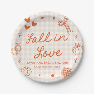 Assiettes En Carton Mariage Main Levée Orange Tombez Amoureux Shower d