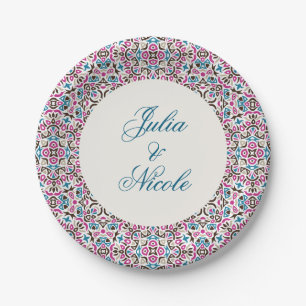 Assiettes En Carton Mariage mandala géométrique en treillis marocain