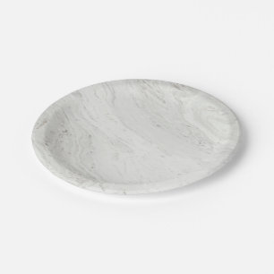 Assiettes En Carton mariage Marbre blanc