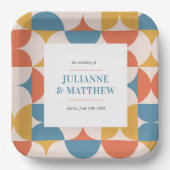 Assiettes En Carton Mariage mi-cercle rétro mi-cercle mi-siècle (Recto)