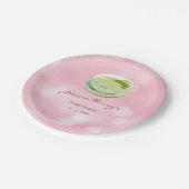 Assiettes En Carton Mariage Minimal Rose Matcha  (Angle)