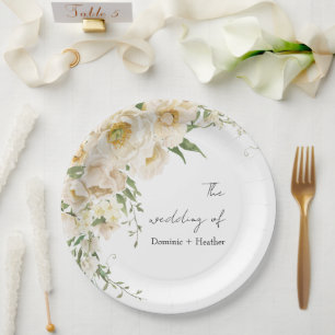 Assiettes En Carton Mariage minimaliste Ivory Bliss