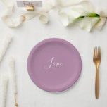 Assiettes En Carton Mariage minimaliste personnalisé Opéra Mauve coule<br><div class="desc">Belle couleur mauve de l'opéra mauve de ressort mauve. Simple minimaliste moderne moderne tendance style chic pastel aestethic dans lavande couleur solide. Décor maison mauve,  décor esthétique mauve,  cuisine mauve,  couleur mauve.</div>