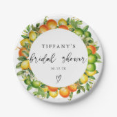 Assiettes En Carton Mariage Moderne d'Été Oranges Citron Citrus (Devant)