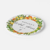 Assiettes En Carton Mariage Moderne d'Été Oranges Citron Citrus (Angle)