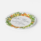 Assiettes En Carton Mariage Moderne d'Été Oranges Citron Citrus (Angle)