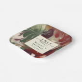 Assiettes En Carton Mariage moderne moderne Abstrait rouge vert (Angulaire)