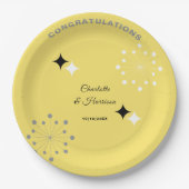 Assiettes En Carton Mariage moderne rétro du milieu du siècle (Devant)