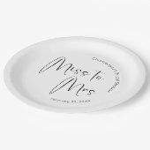 Assiettes En Carton Mariage Moderne Script De Mademoiselle à Madame (Angle)