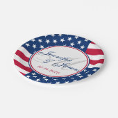 Assiettes En Carton Mariage Monogram Custom USA American Drapeau (Angle)
